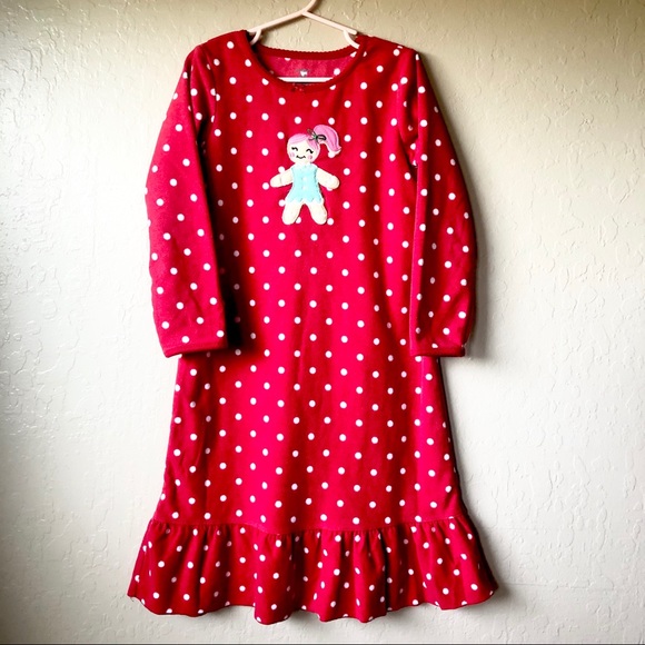 Carter’s Red PolkaDot Fleece Nightgown w/ Doll Set - Picture 9 of 11